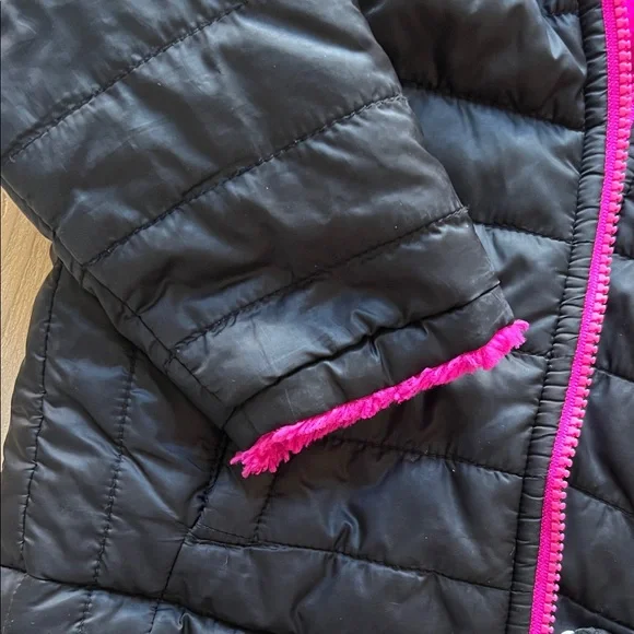 The North Face Black Jacket with Pink Trim - REVERSIBLE MOSS BUD - 3T - Picture 7 of 11